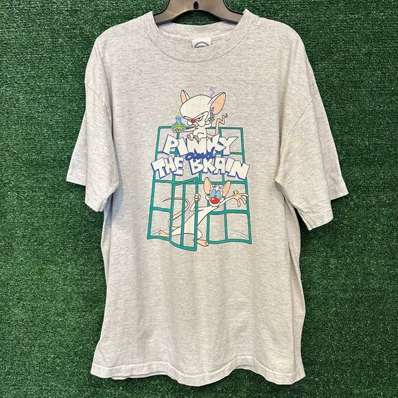 1993 Vintage Pinky & The Brain T-shirt Size XL Made In USA - Picture 1 of 4